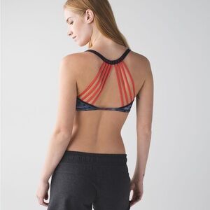 Stylish Red and Black Strappy Sports Bra